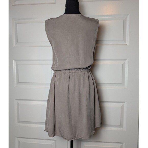 Banana Republic Size 10 Shirt Dress Snap Buttons Taupe Lyocell Utility Safari - Picture 3 of 8